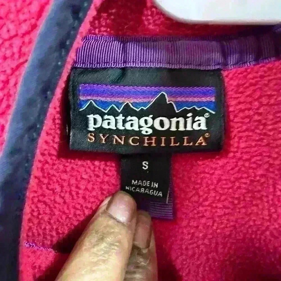 Vintage Patagonia Red Quarter Snap Button Polartec Fleece Pullover Size Small - Picture 8 of 8